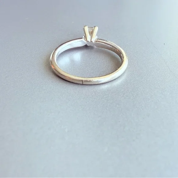 Natural Diamond 1/4 Carat 14k White Gold Classic Princess Cut Contempora… - Picture 8 of 10